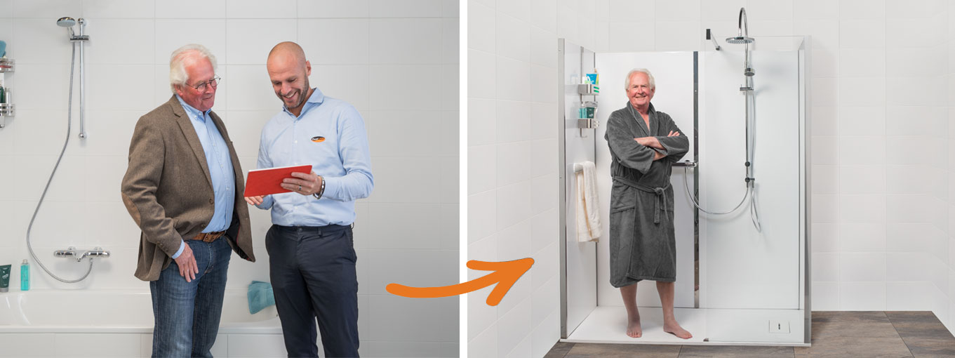 Header service inloopdouche